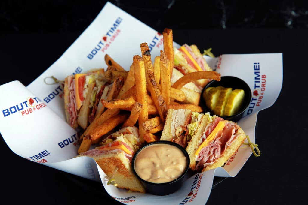Classic Club Sandwich with fries